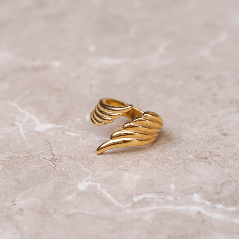 Celestial Wing Adjustable Wrap Ring - Gold
