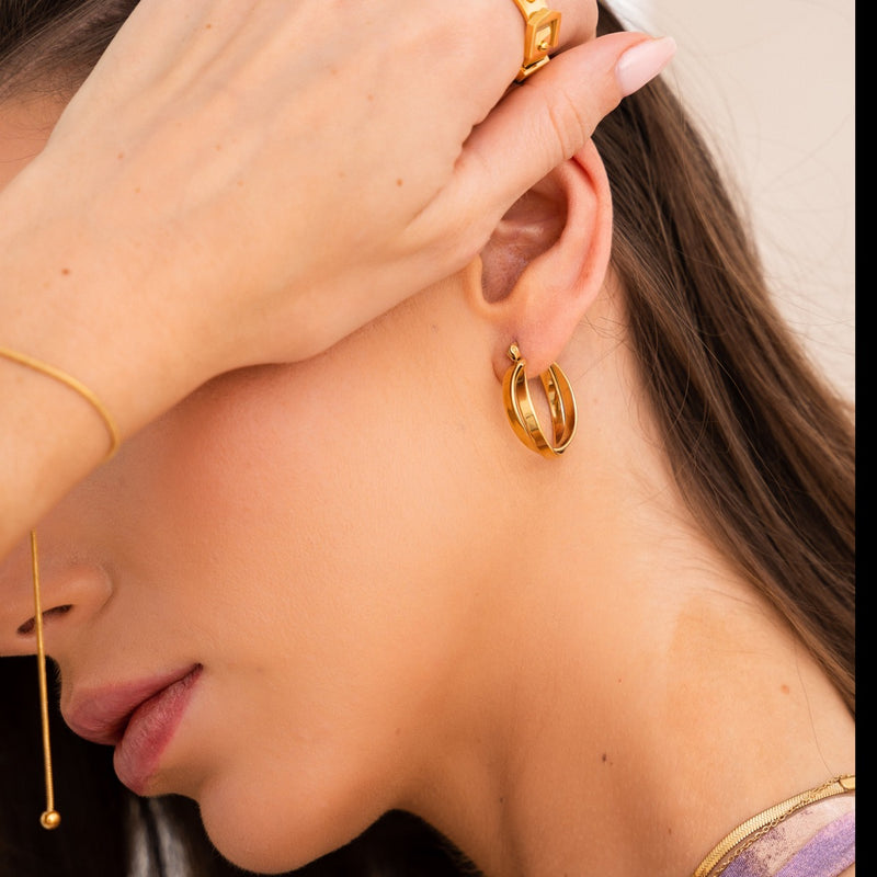 Talia Hoop Earrings 18K Gold Plated - Gold