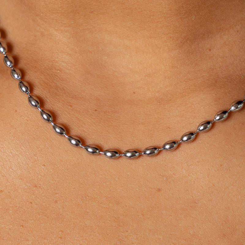 Bead Chain Necklace - Silver