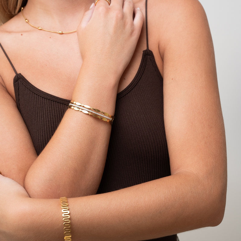 Addison Stone Bangle Bracelet - Gold