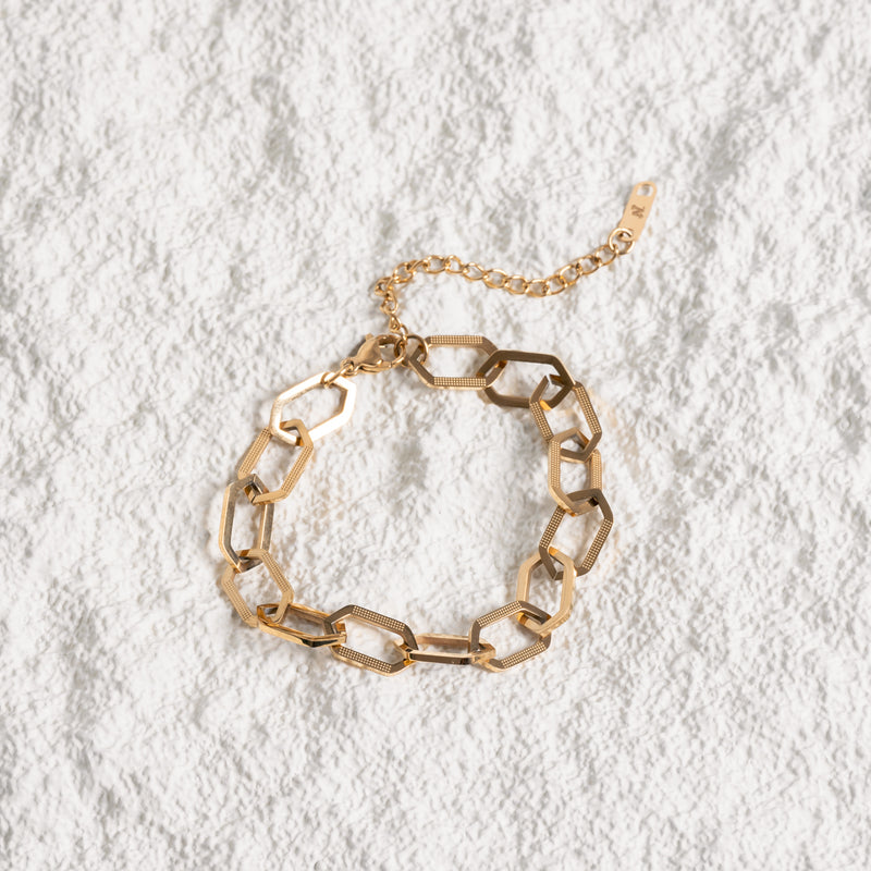 Hex Chain Bracelet - Gold