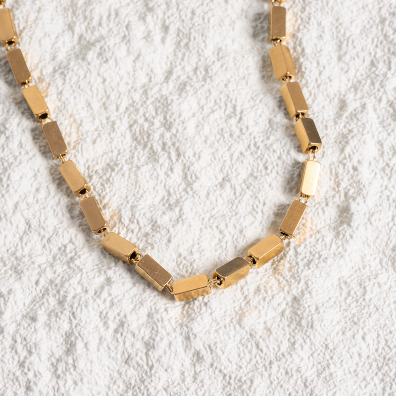 Rectangle Chain Necklace - Gold