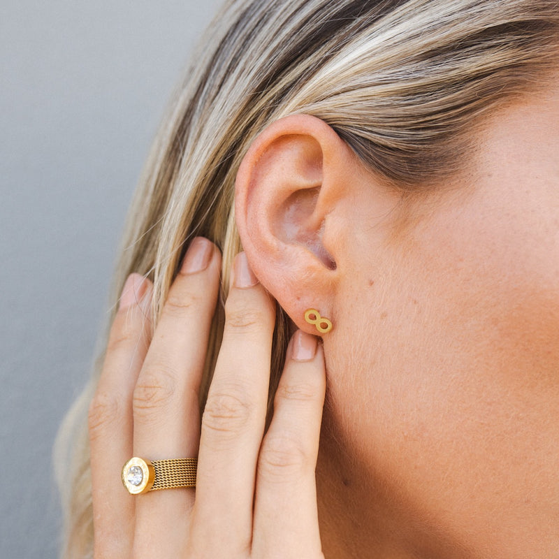 Infinity Stud Earrings - Gold