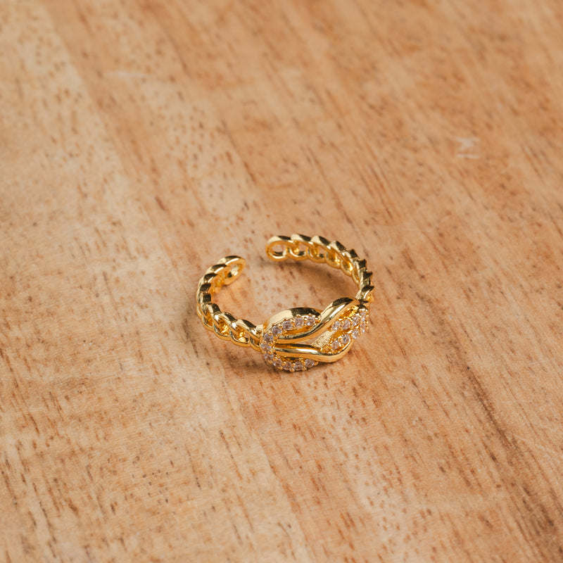 Ariel Intertwined Adjustable Ring - Gold