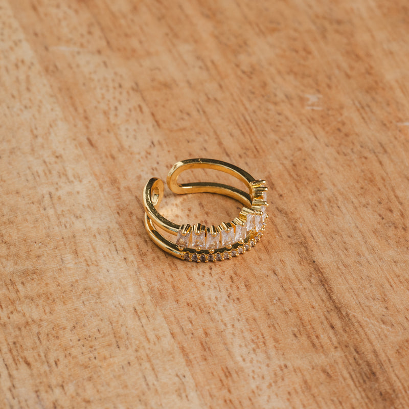 Chandalier Layered Adjustable Ring - Gold