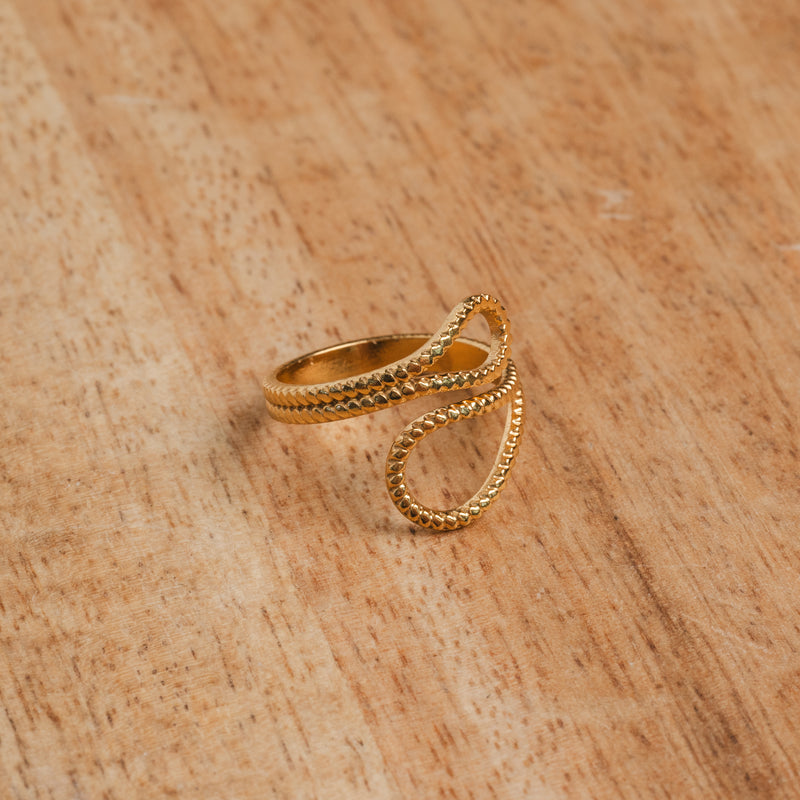 Ava Abstract Adjustable Ring - Gold