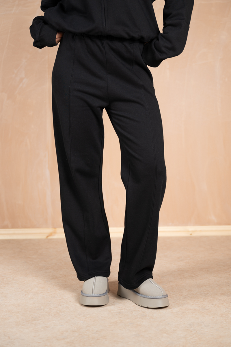 Relaxed Straight Leg Joggers - Black