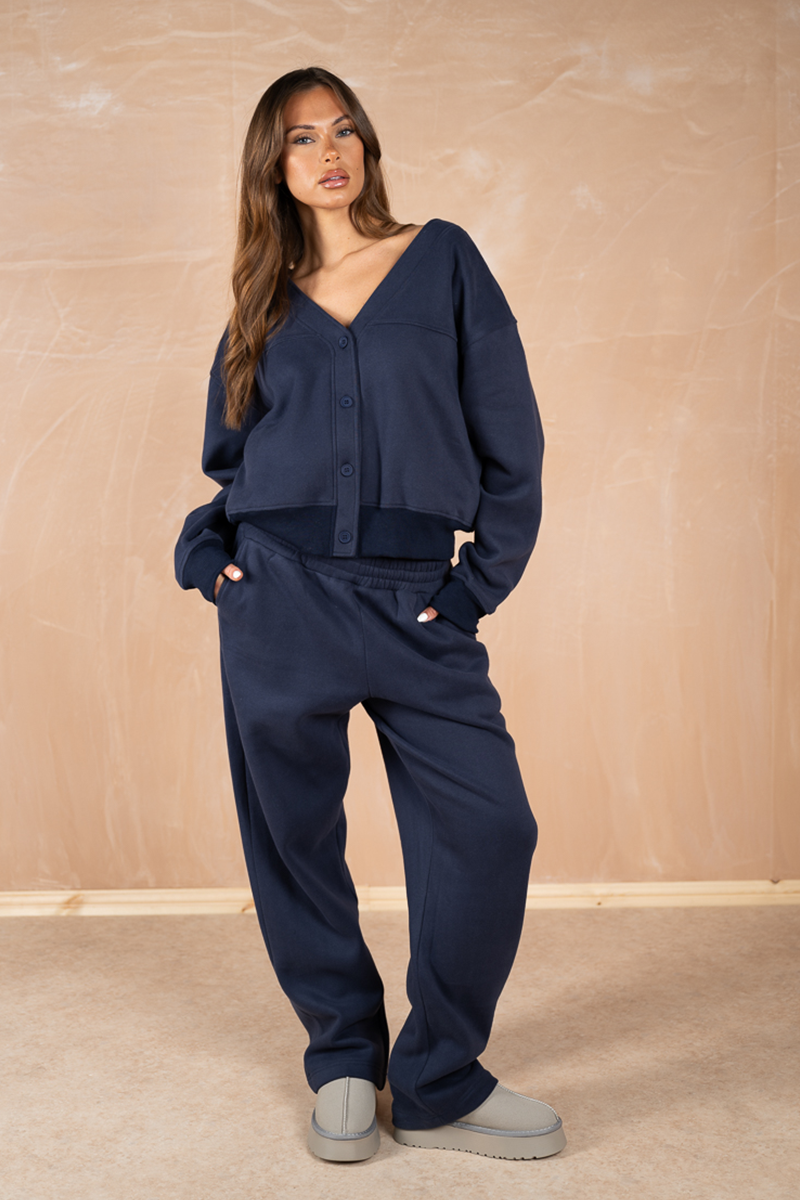 Relaxed Jersey Straight Leg Jogger - Navy