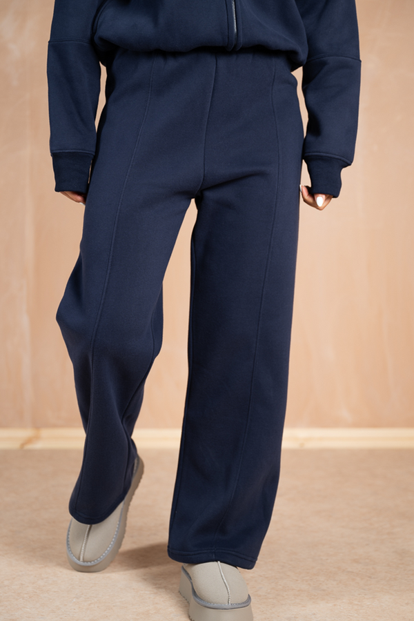 Relaxed Straight Leg Joggers - Navy