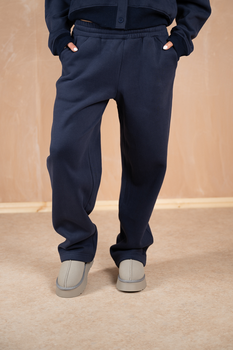 Relaxed Jersey Straight Leg Jogger - Navy