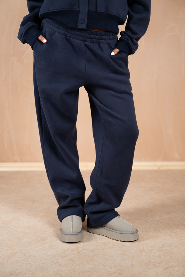 Relaxed Jersey Straight Leg Jogger - Navy