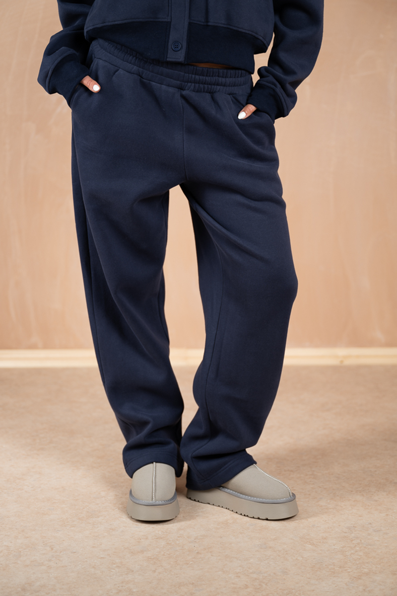 Relaxed Jersey Straight Leg Jogger - Navy