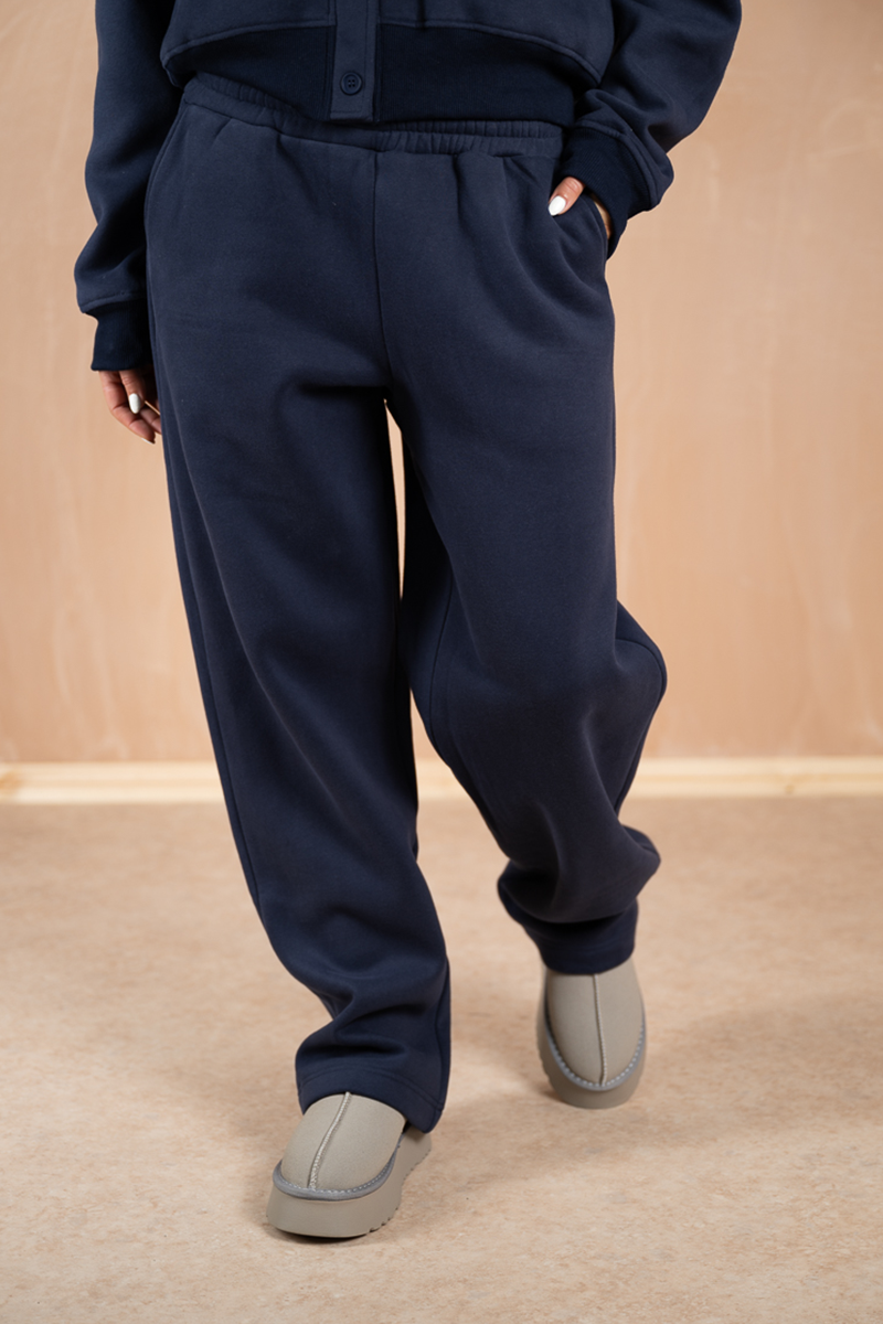 Relaxed Jersey Straight Leg Jogger - Navy