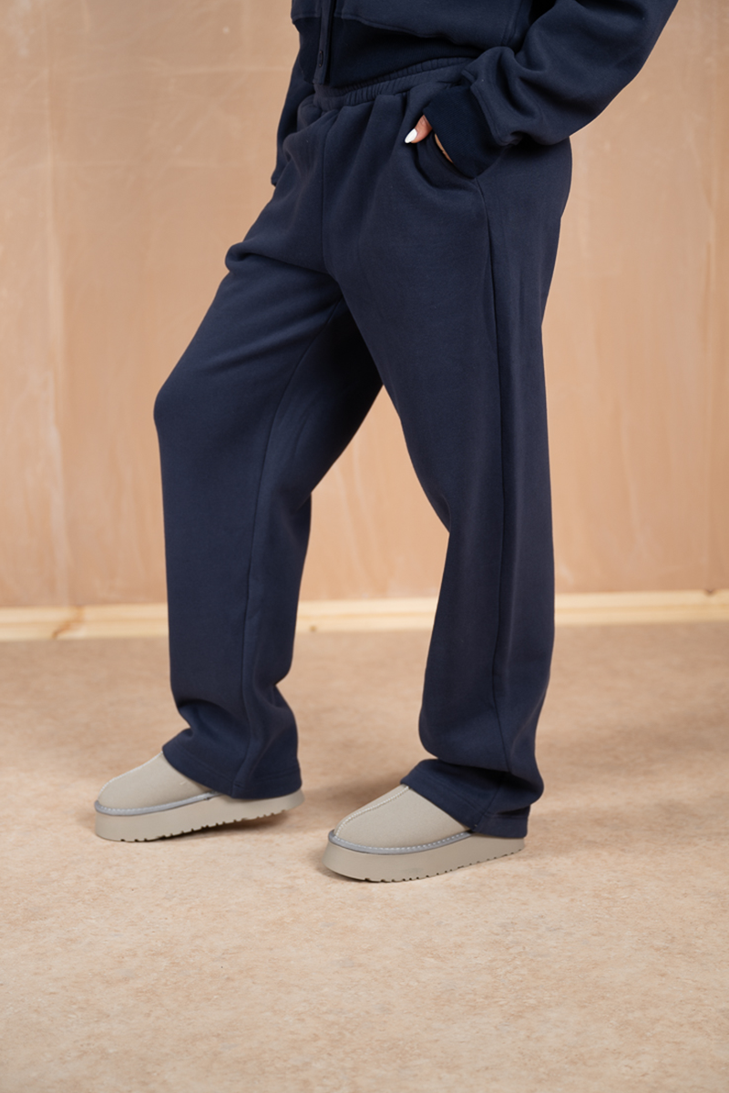 Relaxed Jersey Straight Leg Jogger - Navy