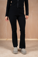 Ribbed Flare Trousers - Black