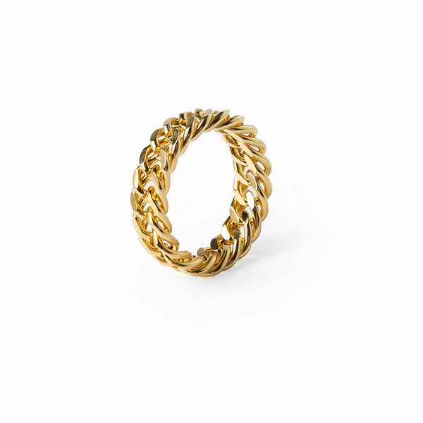 Curb Link Chain Ring - Gold