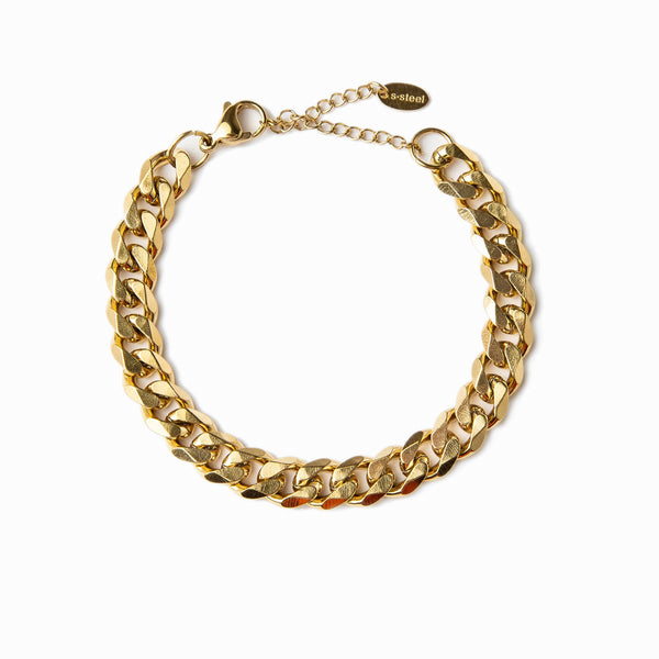 Curb Chain Bracelet 14K Gold Plated - Gold