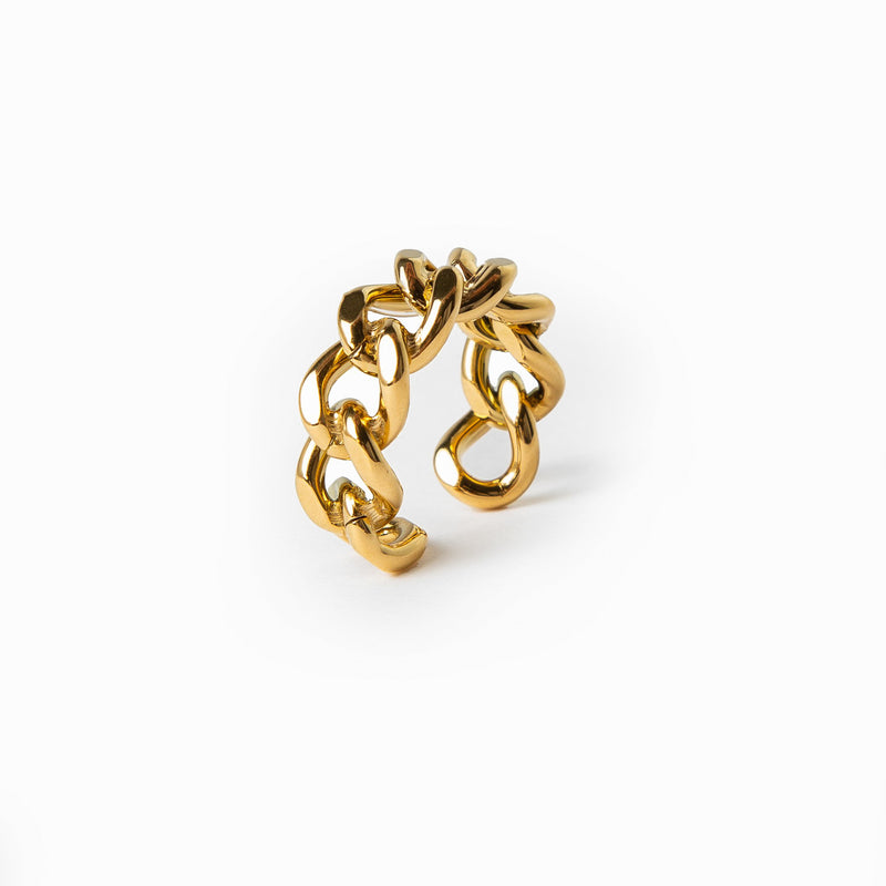 Größenverstellbarer Curb-Ring - Gold