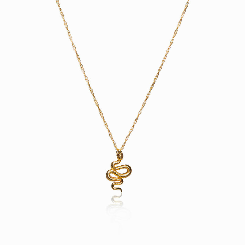 Snake Pendant Necklace - Gold