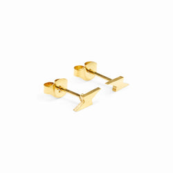 Bolt Stud Earrings - Gold