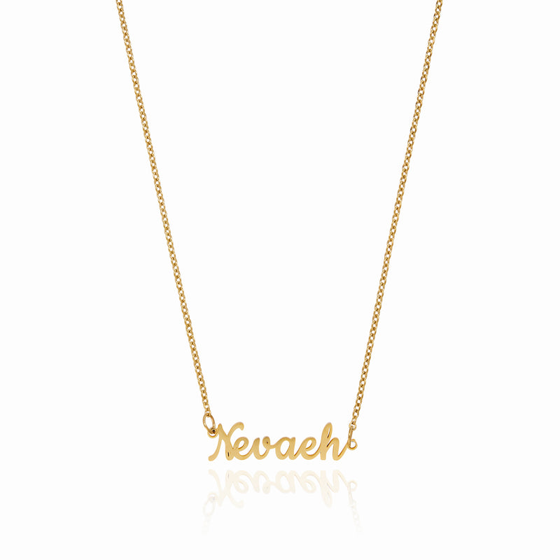 Customised Name Pendant Chain - Gold (Font 3)