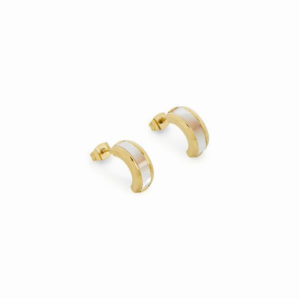 Shell Stud Earrings - Gold