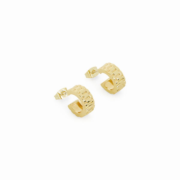 Watchband Hoop Earrings - Gold