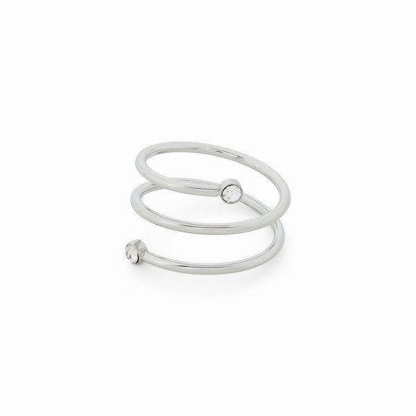 Spiralförmiger Stein-Ring - Silber