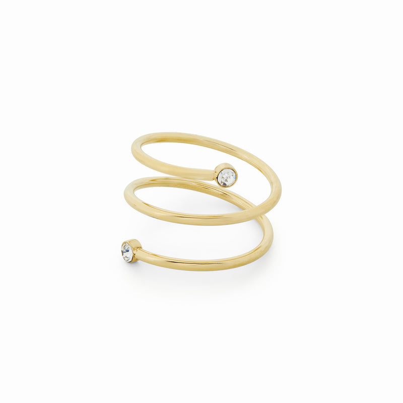 Spiral Stone Ring - Gold
