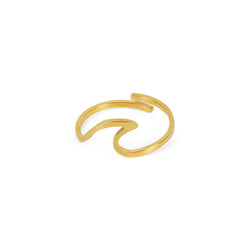 Adjustable Minimal Wave Ring - Gold