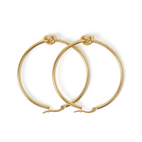 Knotted Hoop Earrings - Gold