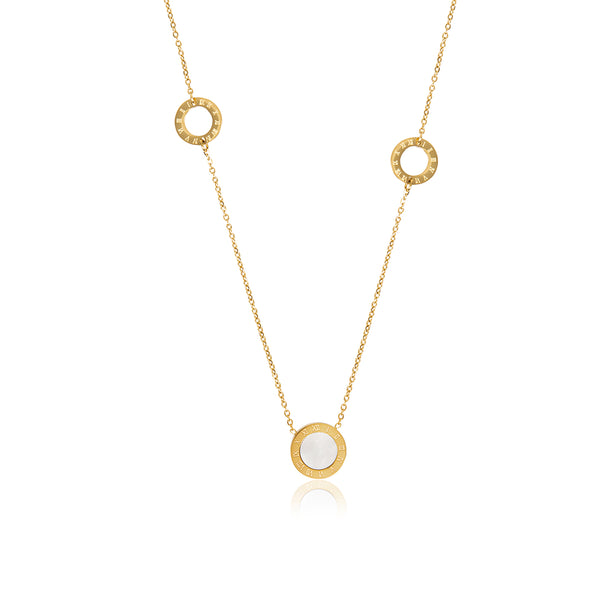 Regina Numeral Pendant Necklace - Gold