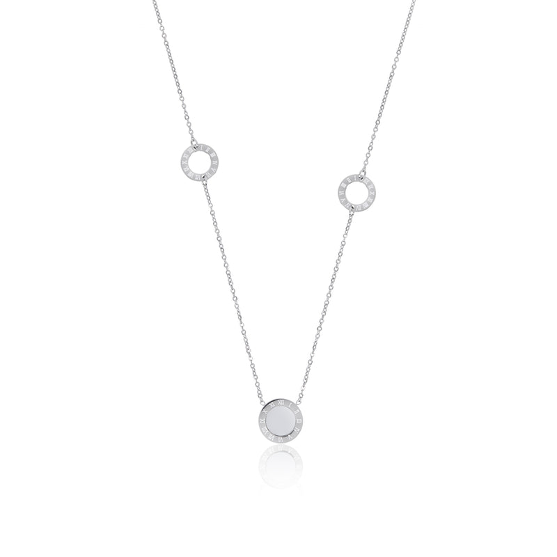 Regina Numeral Pendant Necklace - Silver