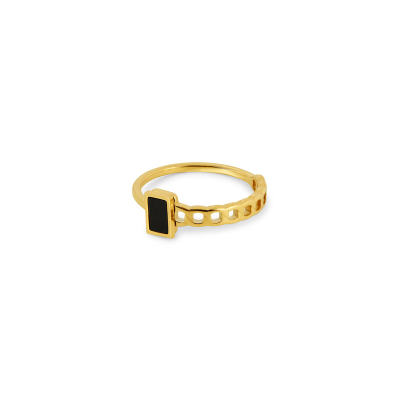 Fusion Onyx Stone Ring - Gold