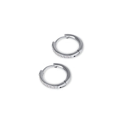 Arielle Stone Hoop Earrings - Silver