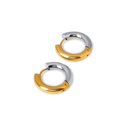 Contrast Hoop Earrings - Gold/Silver