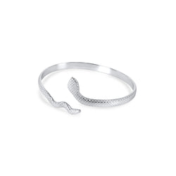 Serpent Bangle Bracelet - Silver