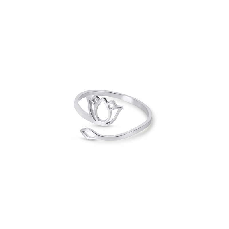 Lotus Adjustable Ring - Silver