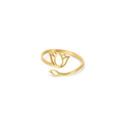 Lotus Adjustable Ring - Gold