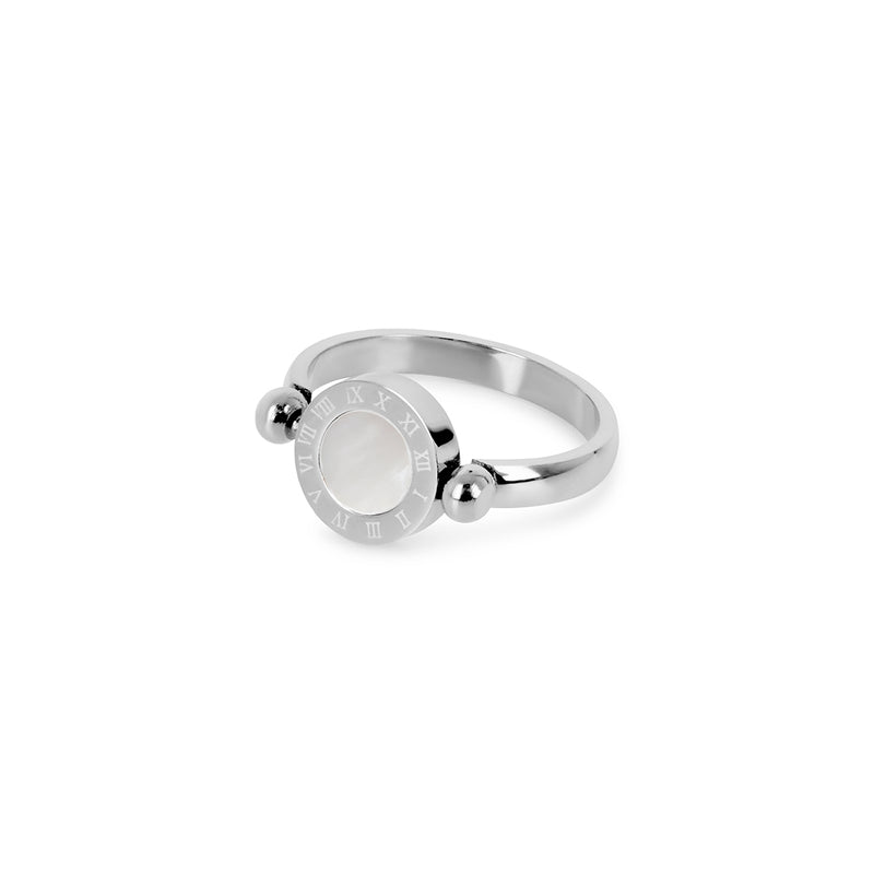 Rotatable Numeral Pendant Ring - Silver
