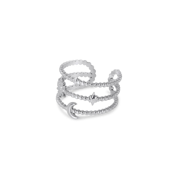 Luna Adjustable Ring - Silver