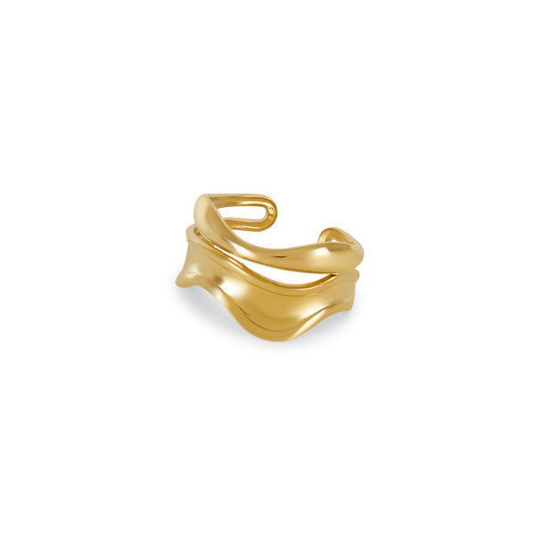 Sculpture Adjustable Ring - Gold