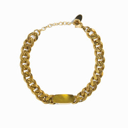 Rectangle Curb Chain Bracelet - 14K Gold Plated