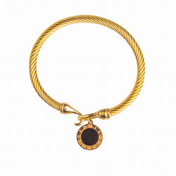 Onyx Pendant Bracelet - Gold
