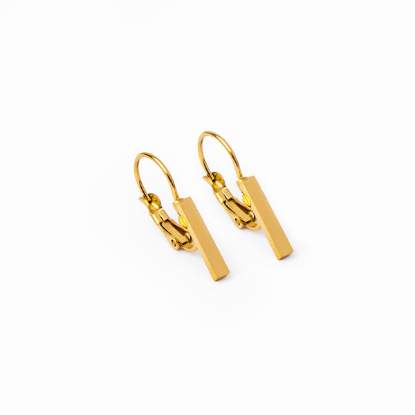 Rectangle Hoop Earrings - Gold