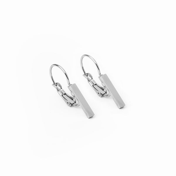 Rectangle Hoop Earrings - Silver