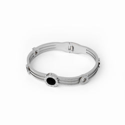 Onyx Gears Bracelet - Silver
