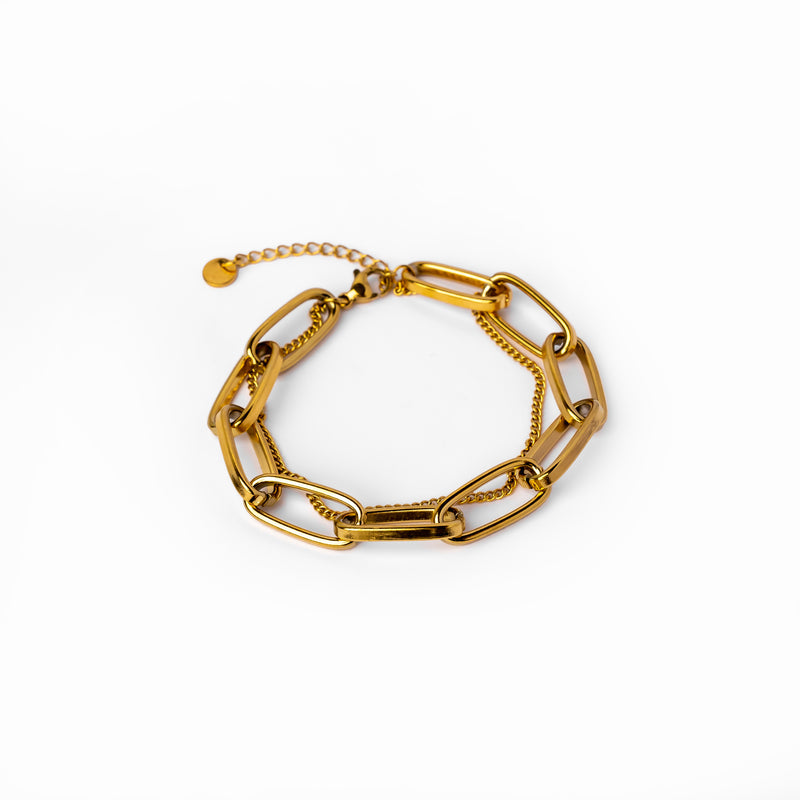 Clip Figaro Double Bracelet 14K - Gold
