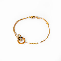 Latin Linked Rings Bracelet - Gold