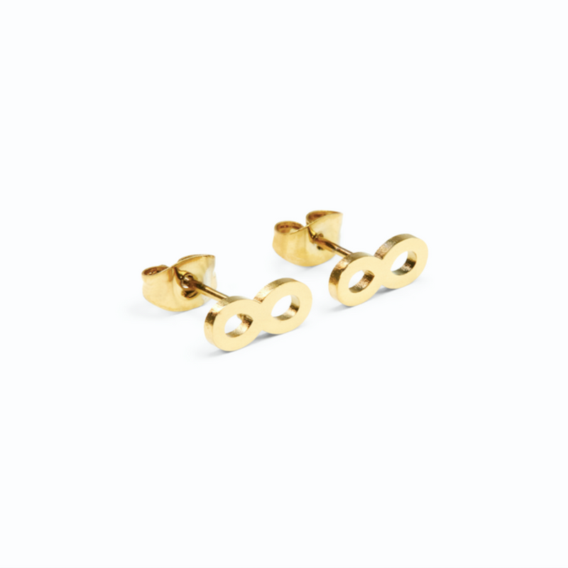 Infinity Stud Earrings - Gold